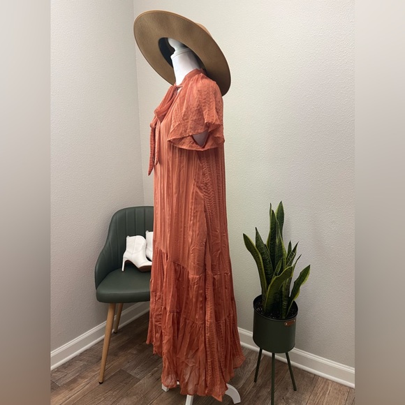 NWT - Listicle Petite Friendly Camel Boho Cottagecore Fall MIDI Dress - Picture 11 of 14